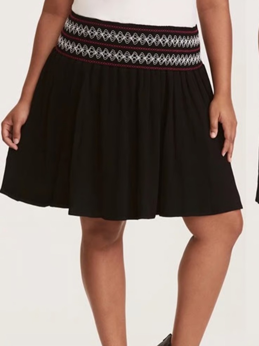 torrid Black Skater Skirt with Embroidered Waistband size 2 (18)